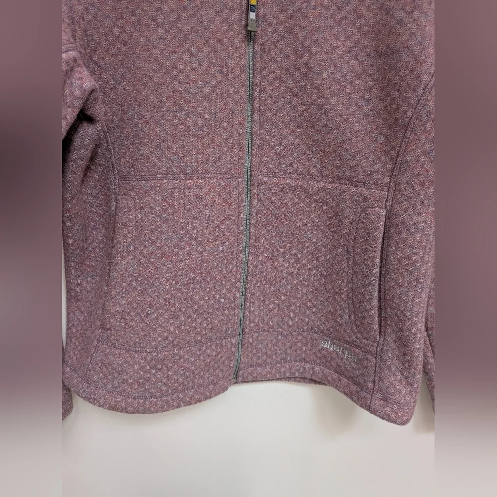 Sherpa Adventure Gear Pink Wool Blend Fleece Lined Zip Up Jacket Coat Size Small
